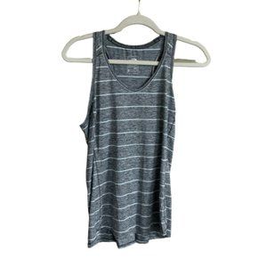 The North Face Women's Flash Dry-XD Medium Gray & White Stripe Tank Top EUC